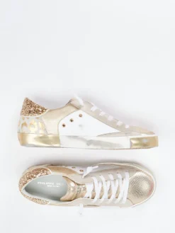 – Sneaker aus Metallicleder mit Glitzer*Philippe Model Hot