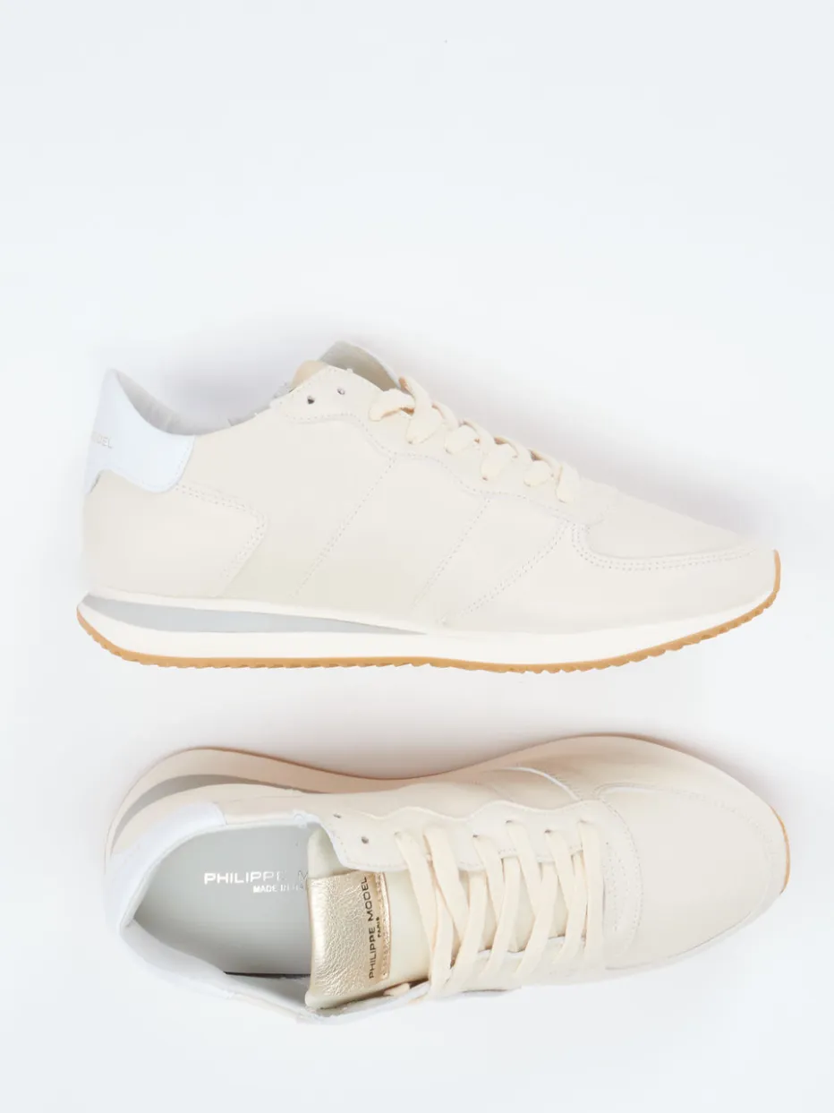 Damen Philippe Model – Sneaker aus Kalbleder in Cremeweiß