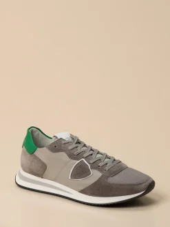 Herren Philippe Model – Sneaker aus Veloursleder -grün