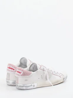 Damen Philippe Model – Sneaker aus Leder mit Metallic-Ferse