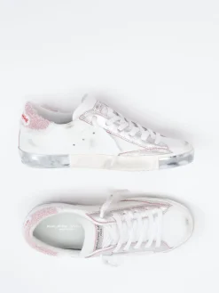 Damen Philippe Model – Sneaker aus Leder mit Metallic-Ferse