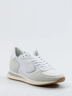 Damen Philippe Model – Sneaker aus Veloursleder Off-White