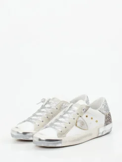 Damen Philippe Model – Sneaker aus Leder-Mix mit Glitzer