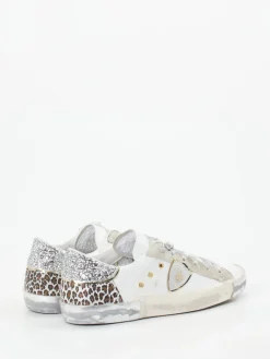 Damen Philippe Model – Sneaker aus Leder-Mix mit Glitzer