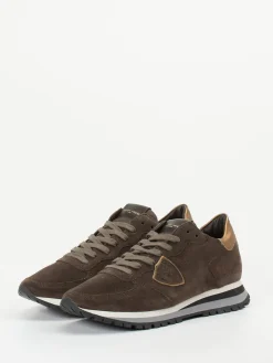 Damen Philippe Model – Sneaker aus Veloursleder mokka