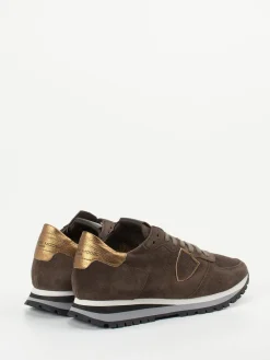 Damen Philippe Model – Sneaker aus Veloursleder mokka