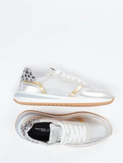 Damen Philippe Model – Sneaker aus Metallicleder