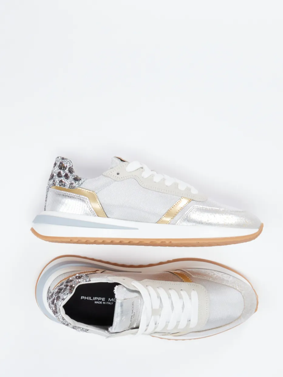 Damen Philippe Model – Sneaker aus Metallicleder