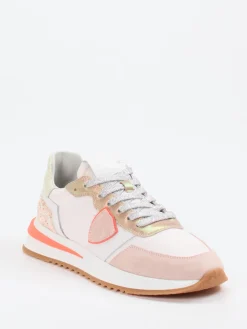 Damen Philippe Model – Sneaker aus Veloursleder und Textil in Rosé