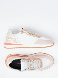 Damen Philippe Model – Sneaker aus Veloursleder und Textil in Rosé