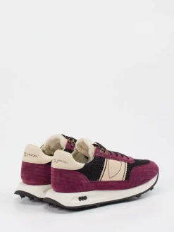 Damen Philippe Model – Sneaker aus Veloursleder in Brombeer
