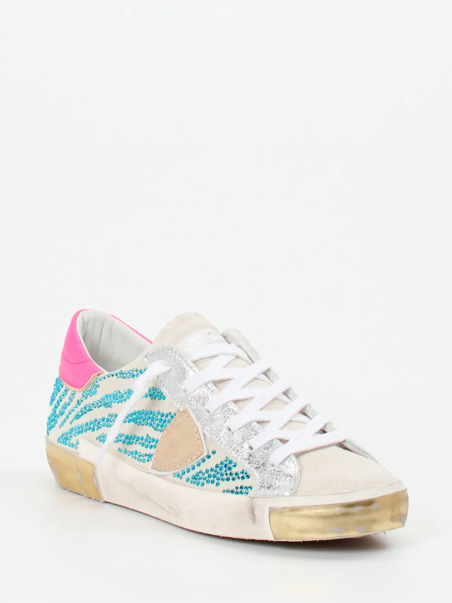 Damen Philippe Model – Sneaker aus Veloursleder mit Strass