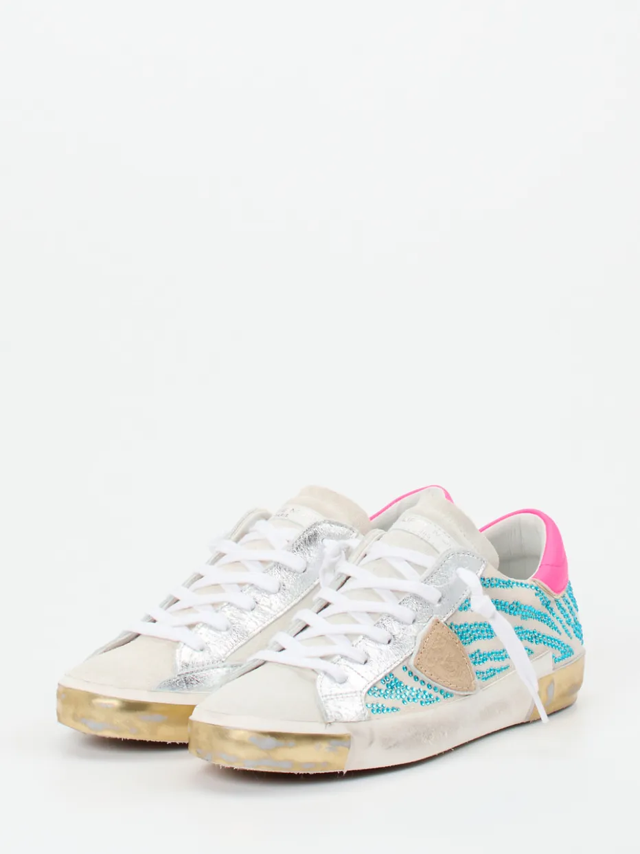 Damen Philippe Model – Sneaker aus Veloursleder mit Strass