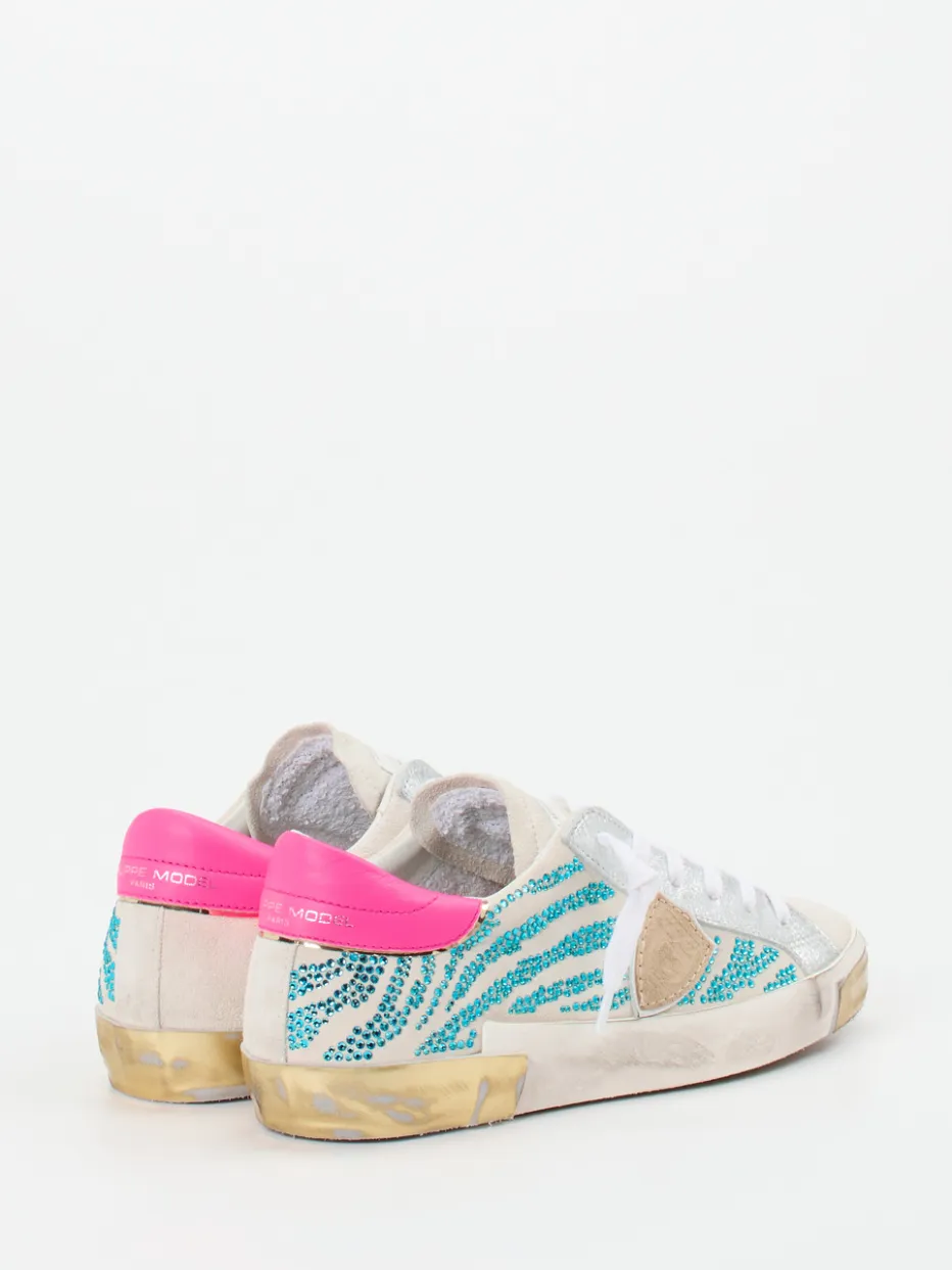 Damen Philippe Model – Sneaker aus Veloursleder mit Strass