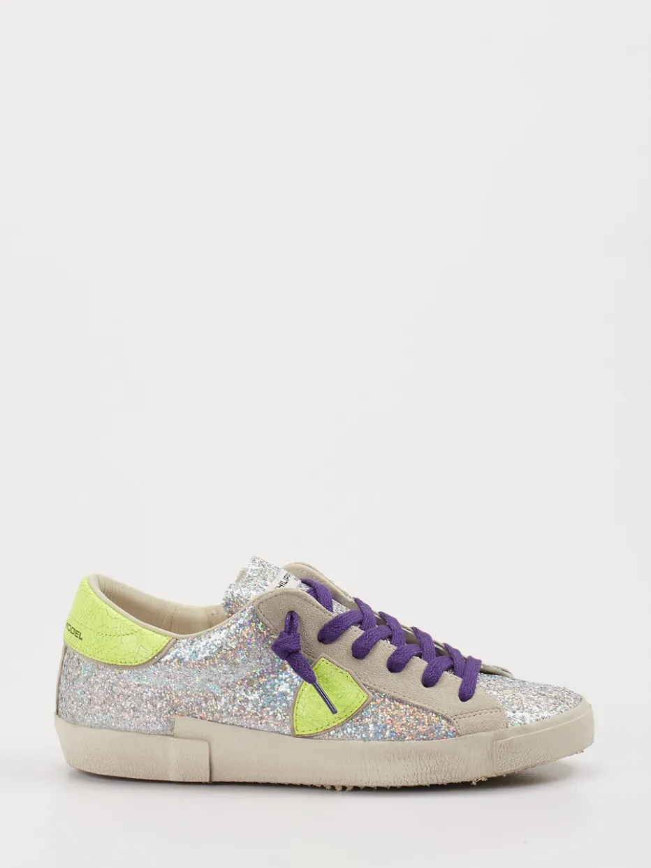 Damen Philippe Model – Sneaker aus Metallic mit Glitzereffekt