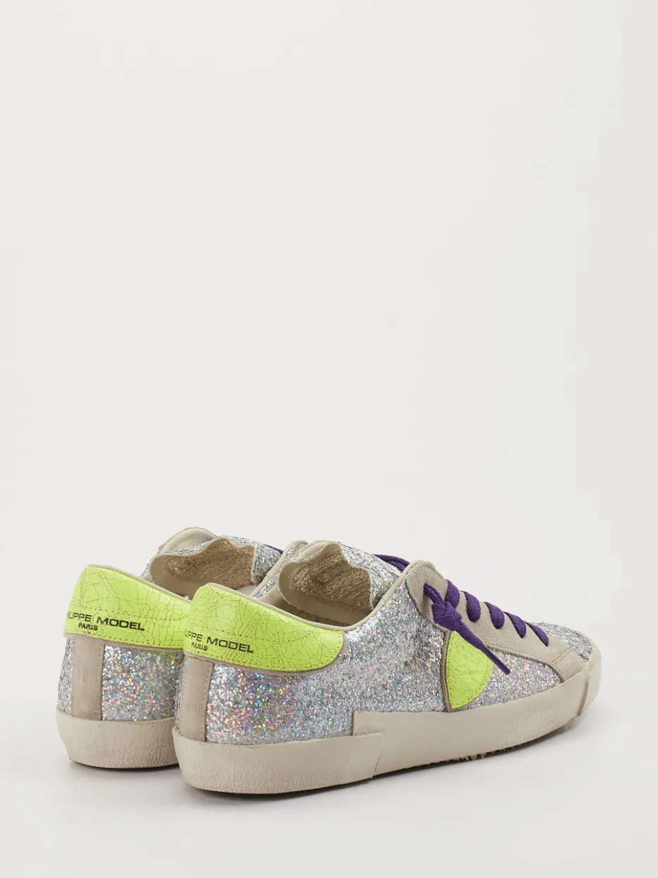 Damen Philippe Model – Sneaker aus Metallic mit Glitzereffekt