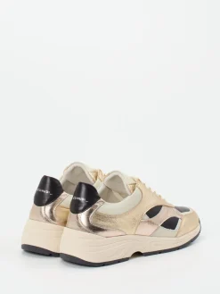 Damen Piedi Nudi – Chunky Sneaker aus Metallicleder goldfarben