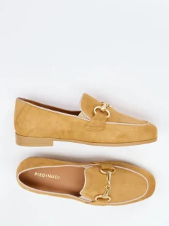 Damen Piedi Nudi – Loafer aus Veloursleder honig