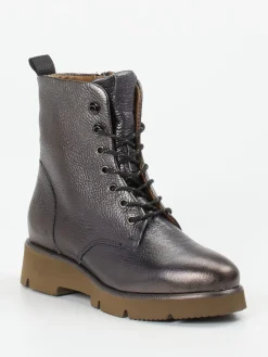 – Schnürboots aus Metallicleder anthrazit*Piedi Nudi Clearance