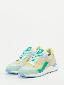 Damen Piedi Nudi – Sneaker aus Kalbleder und Mesh Pastell