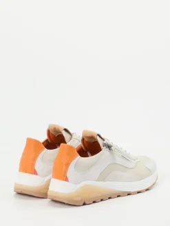 Damen Piedi Nudi – Sneaker aus Kalbleder in Beige-Orange