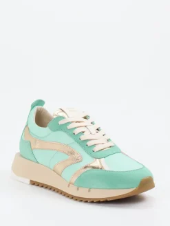 Damen Piedi Nudi – Sneaker aus Veloursleder und Textil mint