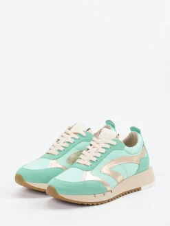 Damen Piedi Nudi – Sneaker aus Veloursleder und Textil mint