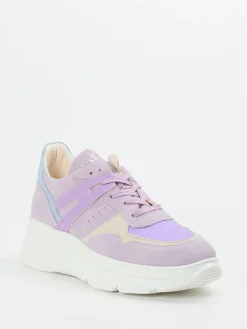 Damen Piedi Nudi – Sneaker aus Veloursleder in Flieder