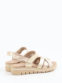 Damen Piesanto – Komfortsandale aus Metallicleder