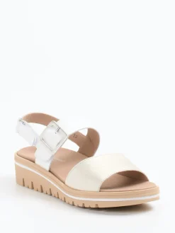 Damen Piesanto – Komfort-Sandale aus Kalbleder champagner