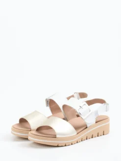 Damen Piesanto – Komfort-Sandale aus Kalbleder champagner