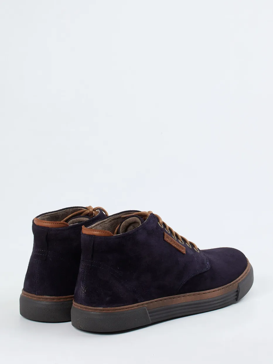 Herren Pius Gabor – Mid-Top-Sneaker aus Veloursleder Dunkel