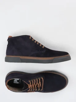 Herren Pius Gabor – Mid-Top-Sneaker aus Veloursleder Dunkel
