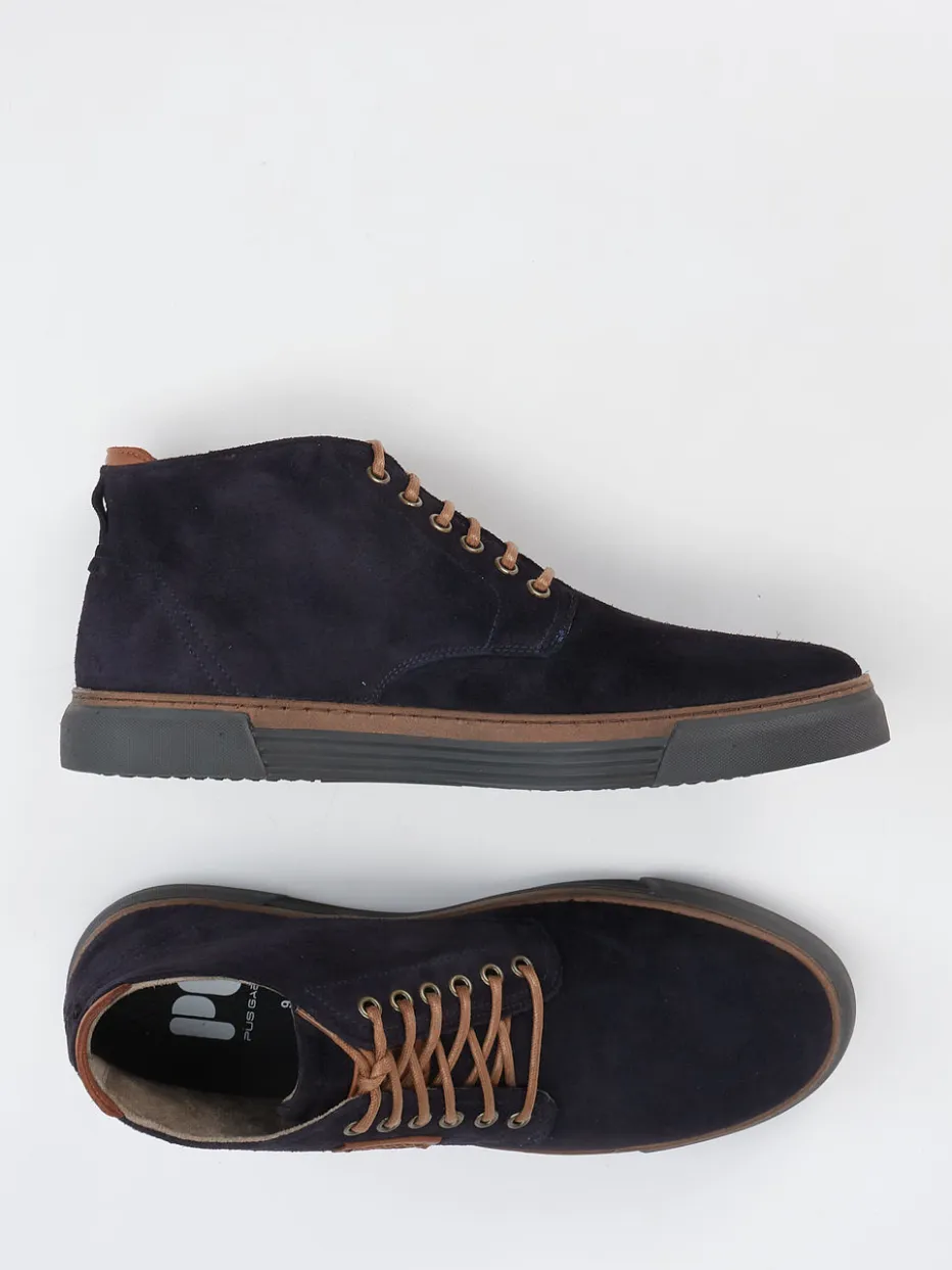 Herren Pius Gabor – Mid-Top-Sneaker aus Veloursleder Dunkel