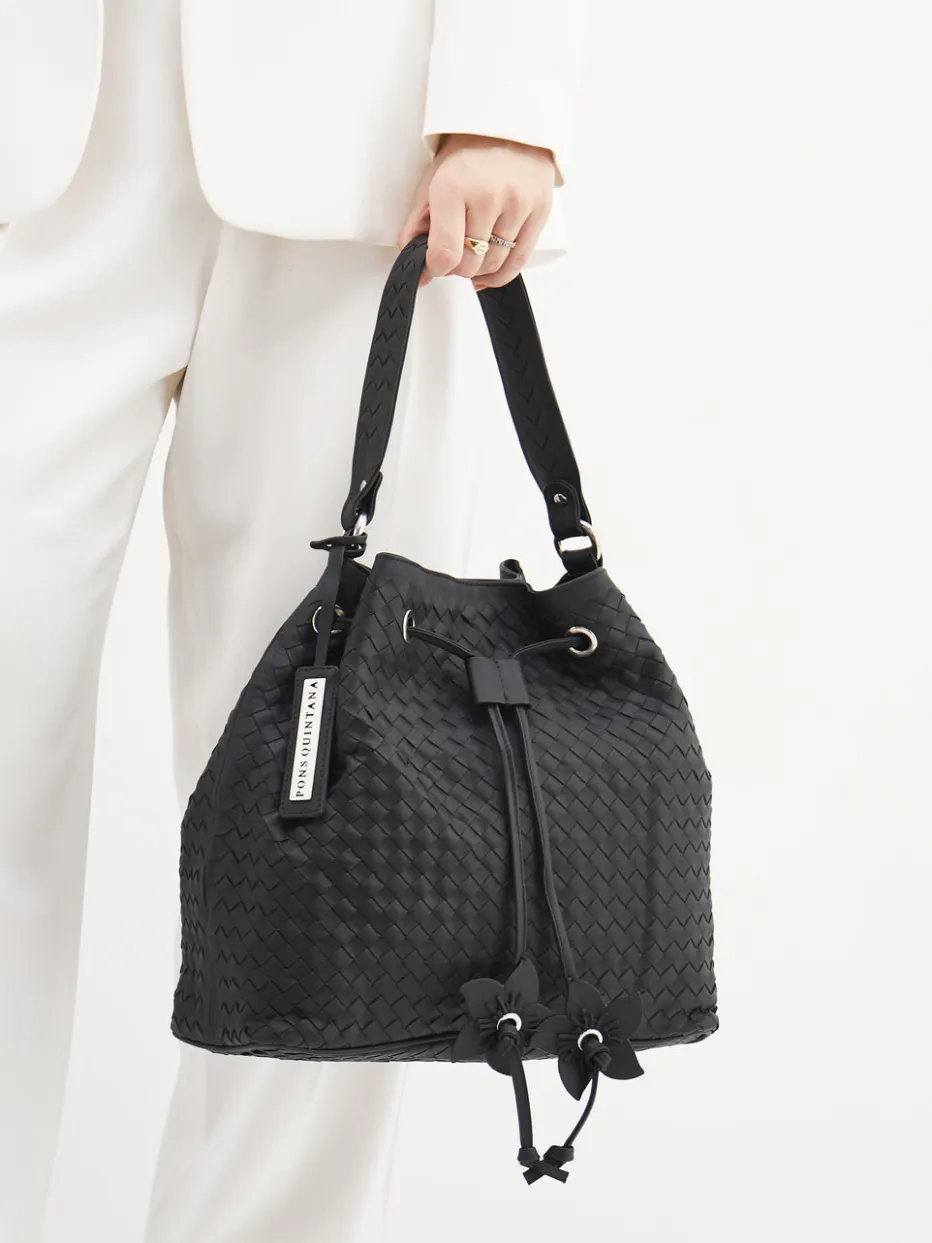 – Bucket Bag aus Flechtleder*Pons Quintana New