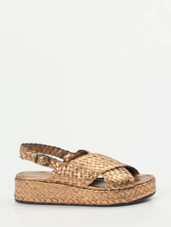 Damen Pons Quintana – Plateau-Sandalen aus Flechtleder kupfer