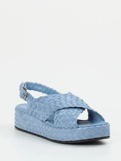 Damen Pons Quintana – Plateau-Sandalen aus Flechtleder hell