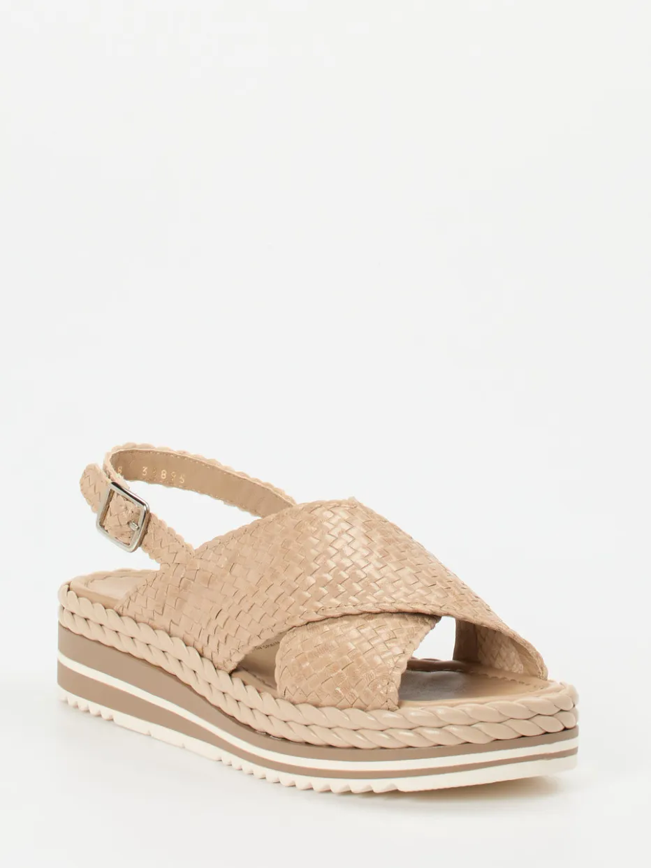 – Plateau-Sandale aus Flechtleder*Pons Quintana Hot