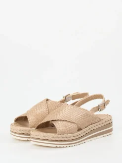 – Plateau-Sandale aus Flechtleder*Pons Quintana Hot