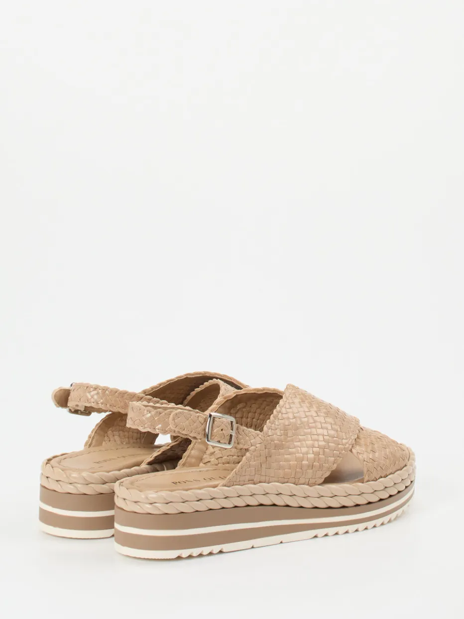 – Plateau-Sandale aus Flechtleder*Pons Quintana Hot