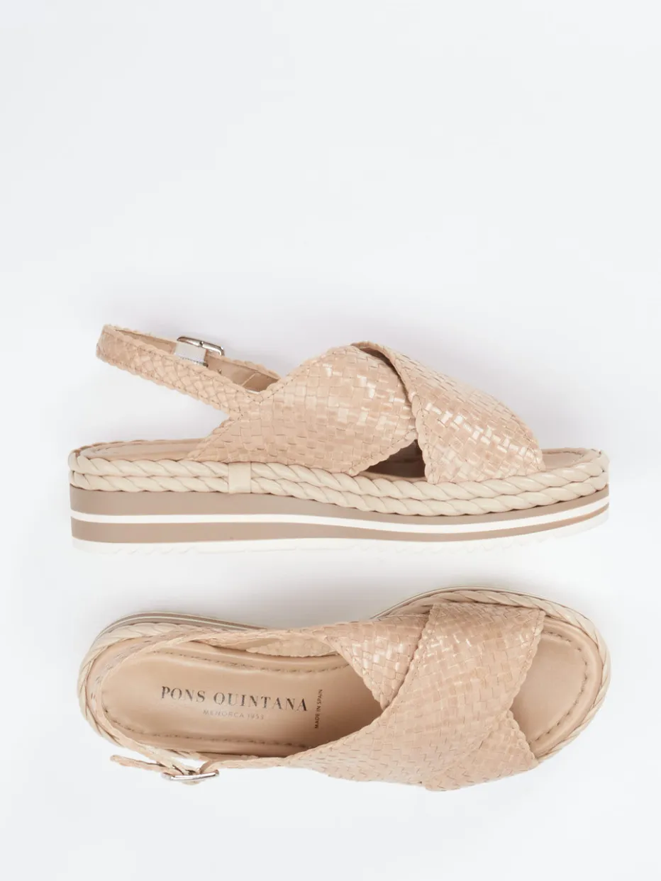 – Plateau-Sandale aus Flechtleder*Pons Quintana Hot
