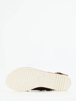 Damen Pons Quintana – Plateau-Sandale aus Flechtleder cognac