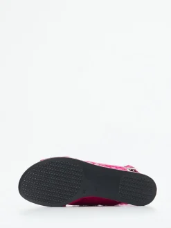 Damen Pons Quintana – Plateau-Sandale aus Flechtleder Fuchsia