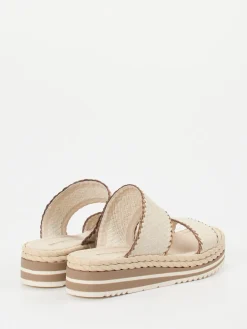 Damen Pons Quintana – Plateau-Sandalen aus Flechtleder Creme