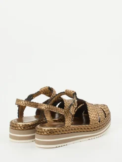 – Plateau-Sandale aus Flechtleder bronzegold*Pons Quintana Outlet