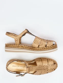 – Plateau-Sandale aus Flechtleder bronzegold*Pons Quintana Outlet