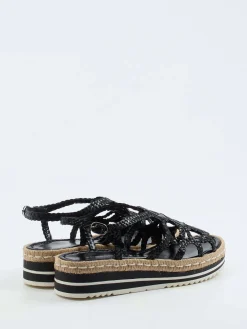 Damen Pons Quintana – Plateau-Sandalen aus Flechtleder