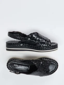 Damen Pons Quintana – Plateau-Sandalen aus Flechtleder