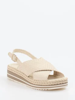 Damen Pons Quintana – Plateau-Sandalette aus Ziegenleder creme