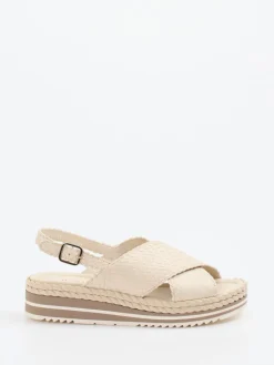 Damen Pons Quintana – Plateau-Sandalette aus Ziegenleder creme